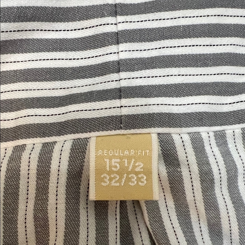 MICHAEL Michael Kors Striped Dress Shirt Size 151/2 32/33 100%Cotton Regular Fit - Picture 7 of 10